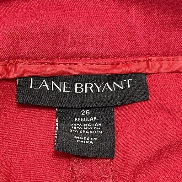 Lane Bryant Skinny Pants Dress Chino Women Plus Size 26 Red Workwear Stretch - Picture 8 of 8